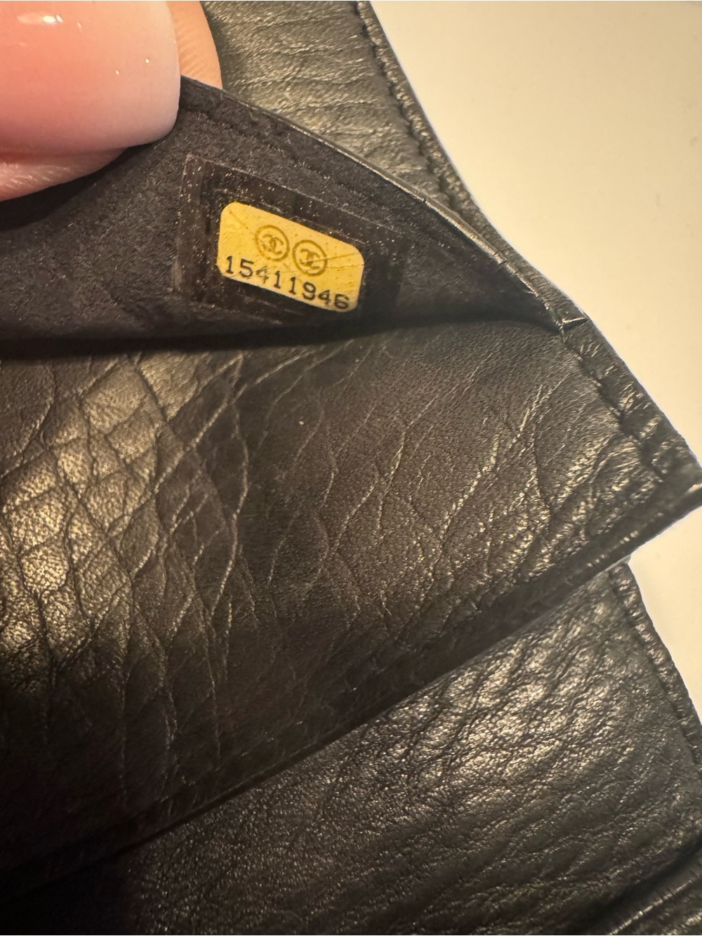 CHANEL Black Leather Long Wallet with CC Button Strap - Picture 9 of 11